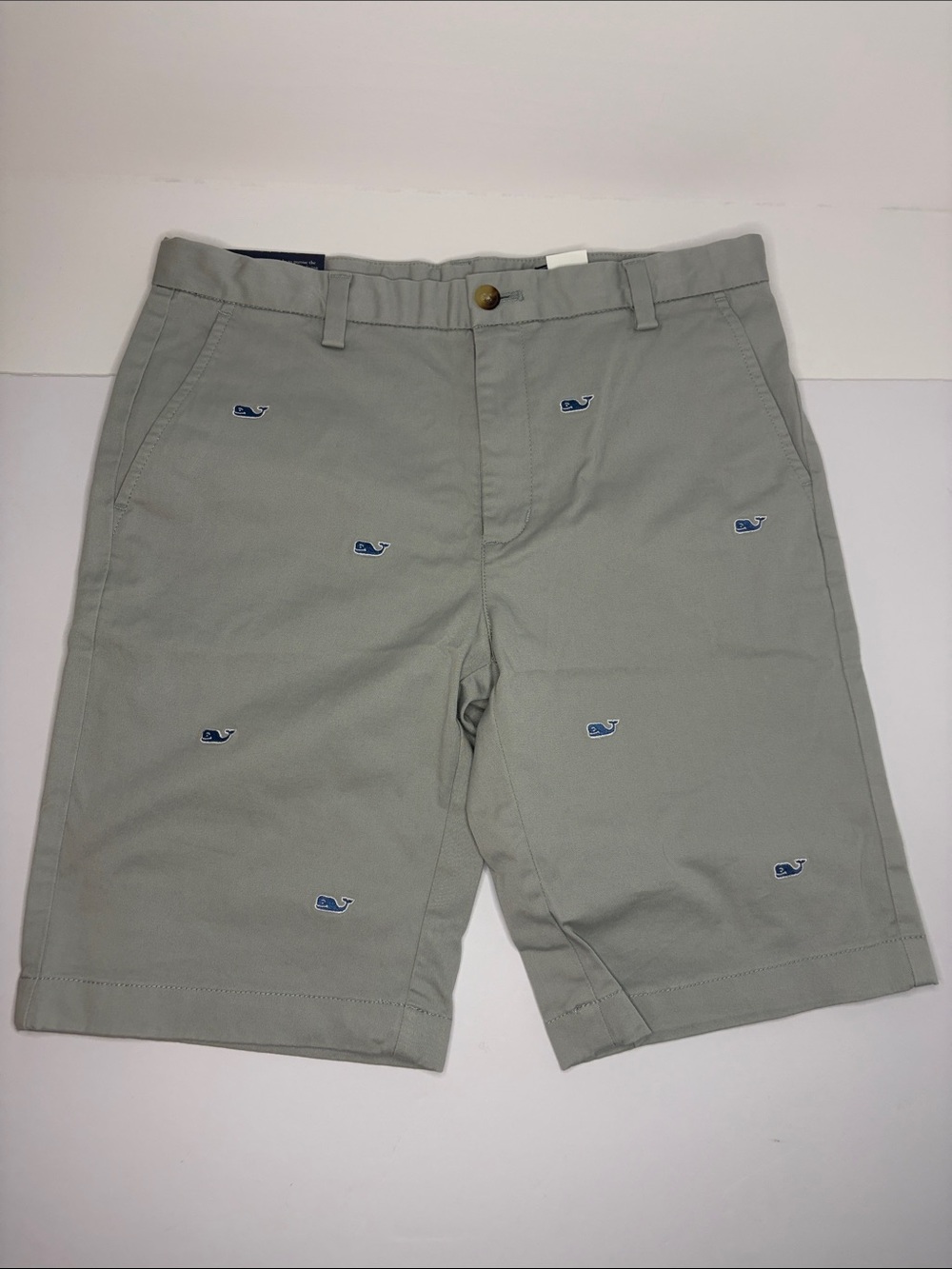 NWT Vineyard Vines Boys' Stretch Breaker Shorts Chino Grey Size 14